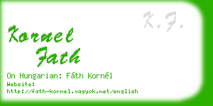 kornel fath business card