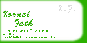 kornel fath business card